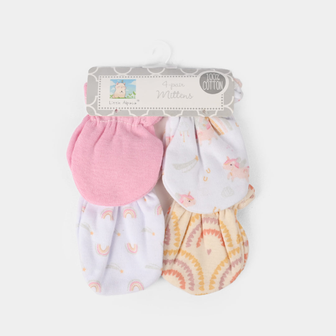 Cotton Mittens Set 4 Pair