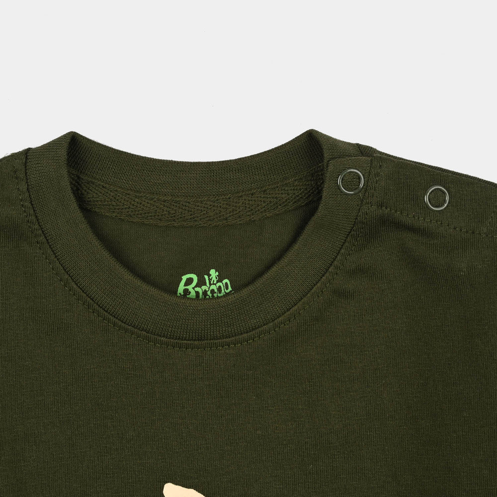 Infant Boys Cotton Jersey T-Shirt H/S Next Stop-Rifle.Green