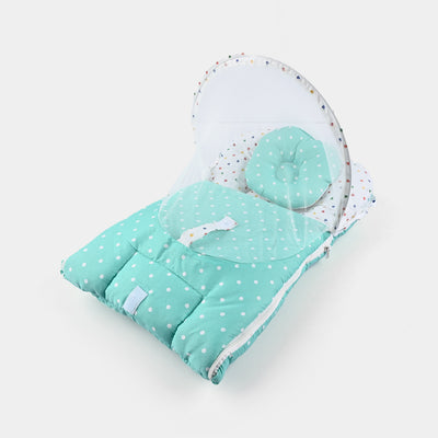 Baby Carry Nest With Net Polka Dot | Green