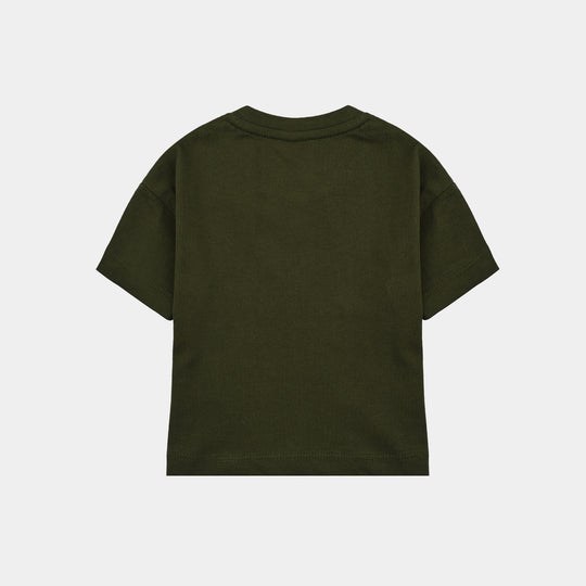 Infant Boys Cotton Jersey T-Shirt H/S Next Stop-Rifle.Green
