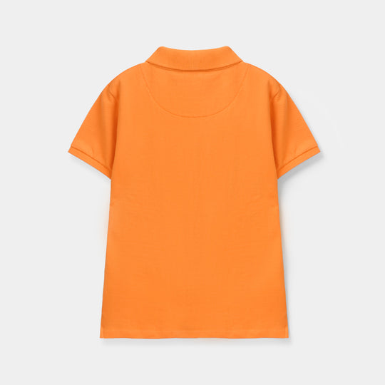 Boys Cotton PK Polo Basic - Orange