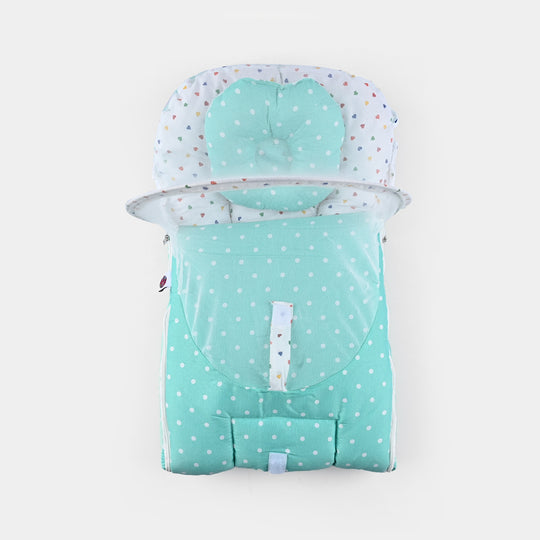 Baby Carry Nest With Net Polka Dot | Green