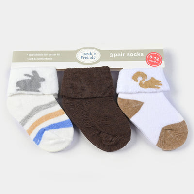 INFANT BABY 3 PAIR SOCKS | 0-12M