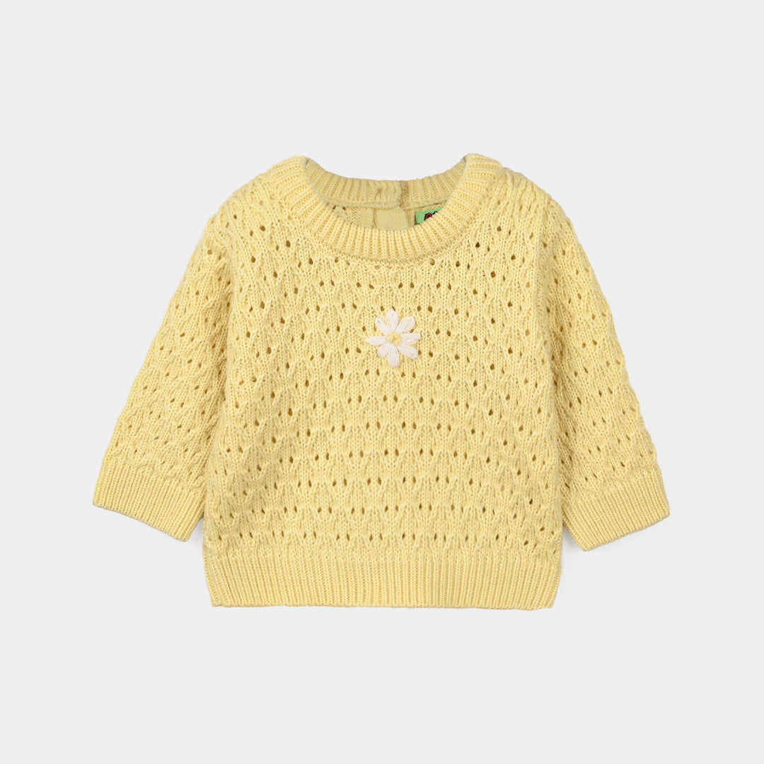 Infant Girls Acrylic Sweater-Magnolia-Lemon