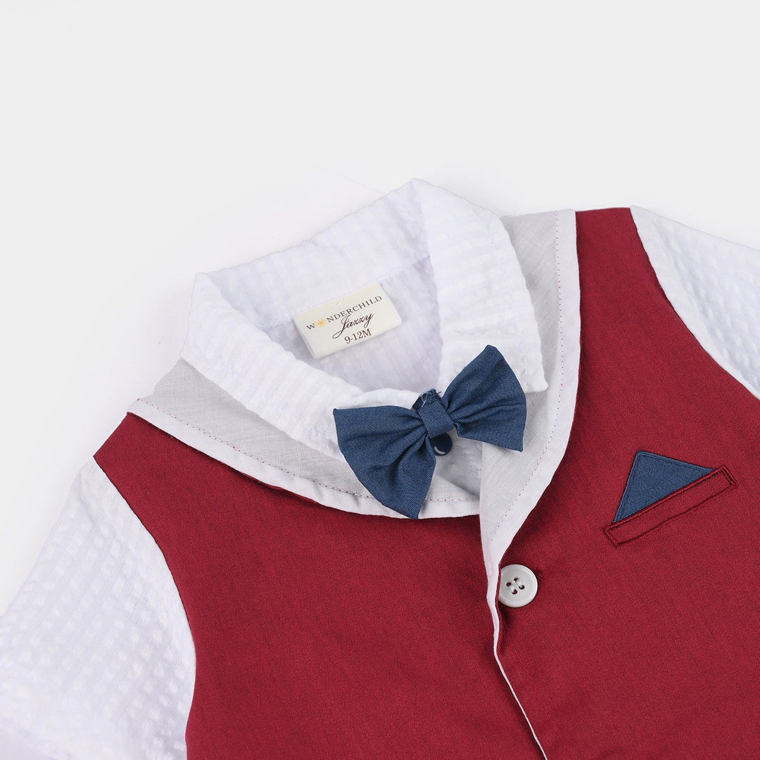 Infant Boys Jersey/Terry Romper - Navy