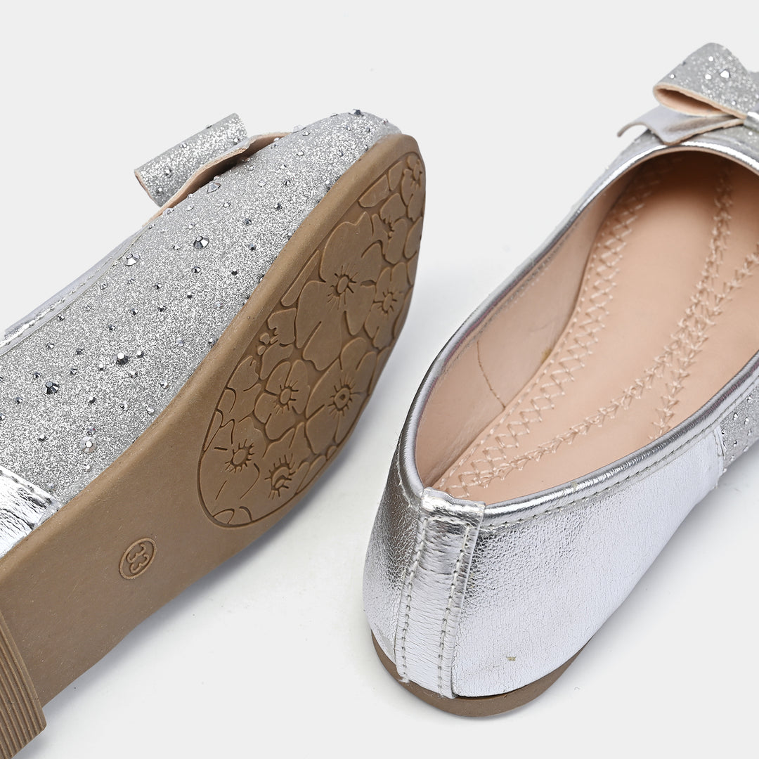 Girls Pumps 1339-SILVER