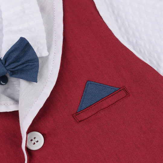 Infant Boys Jersey/Terry Romper - Navy