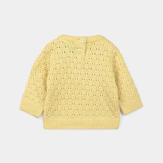 Infant Girls Acrylic Sweater-Magnolia-Lemon