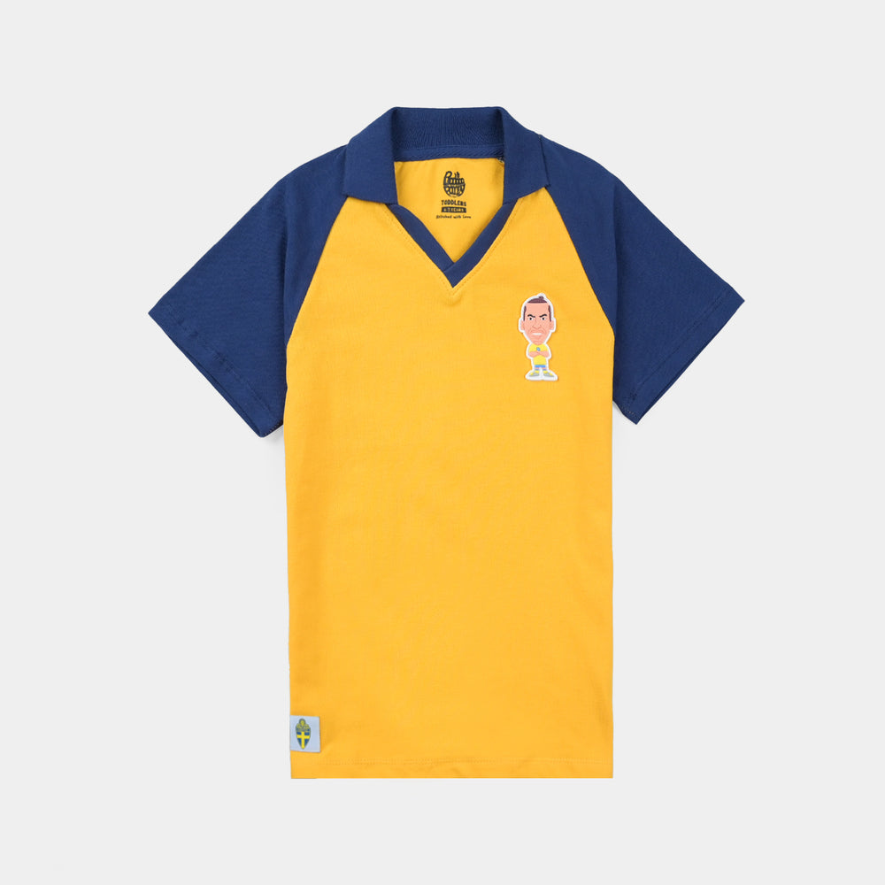 Boys Jumbo Pique Raglan Polo-Citrus/Navy