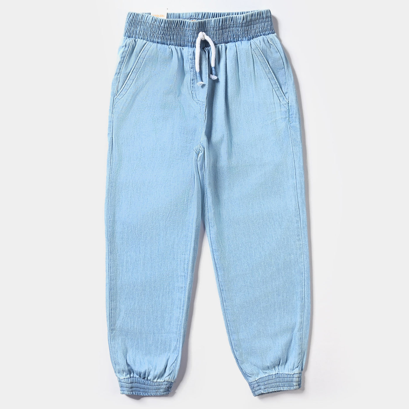 Girls Denim Stretch Pant Basic Jogger-Ice Blue