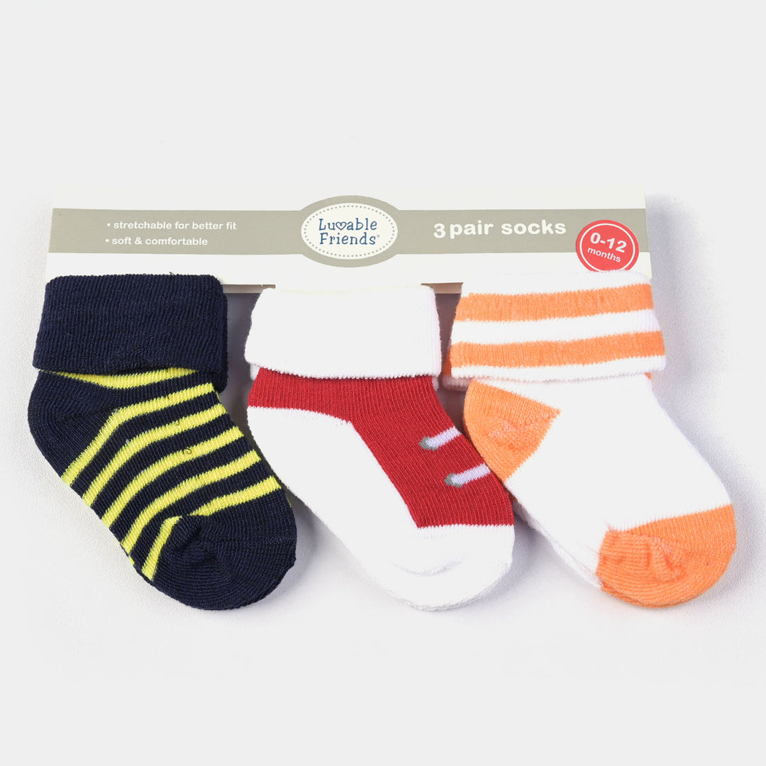 INFANT BABY 3 PAIR SOCKS | 0-12M