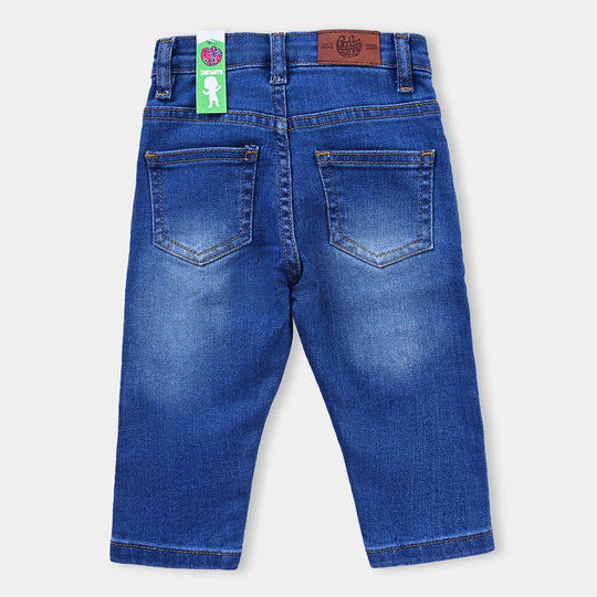 Infant Girls Denim Stretch Pant Character EMB-Mid Blue