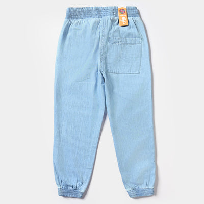 Girls Denim Stretch Pant Basic Jogger-Ice Blue