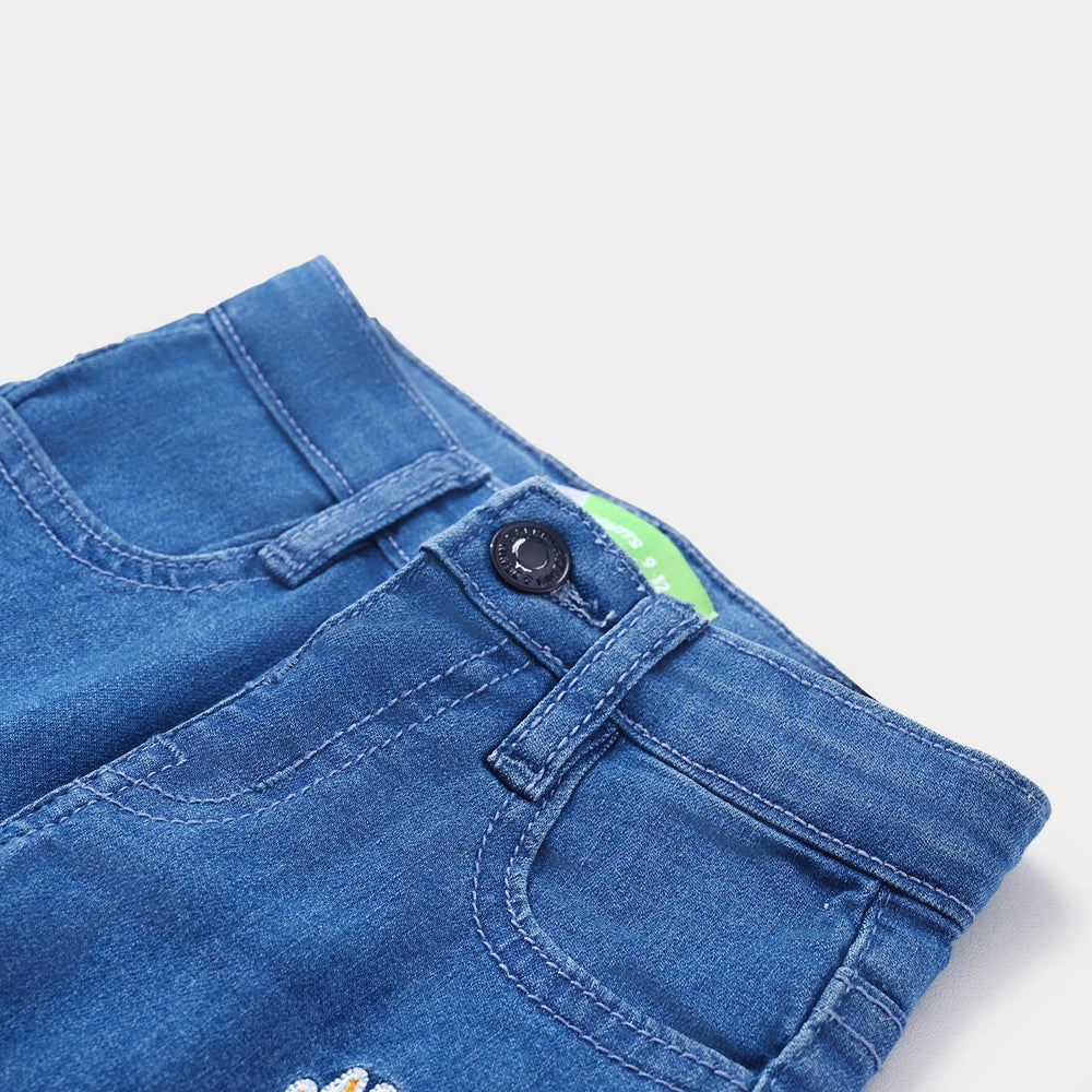 Infant Boys Denim Stretch Pant Jungle Beat-LIGHT BLUE