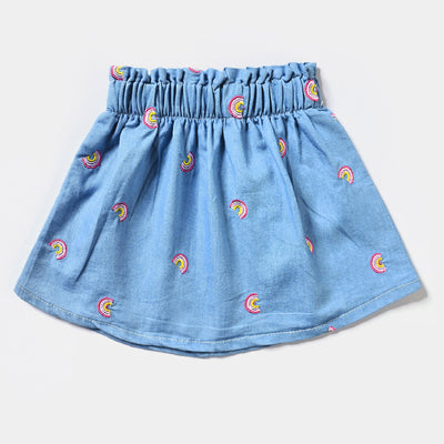 Girls Tensile Denim (Light Denim) Skirt Rainbow-Ice Blue