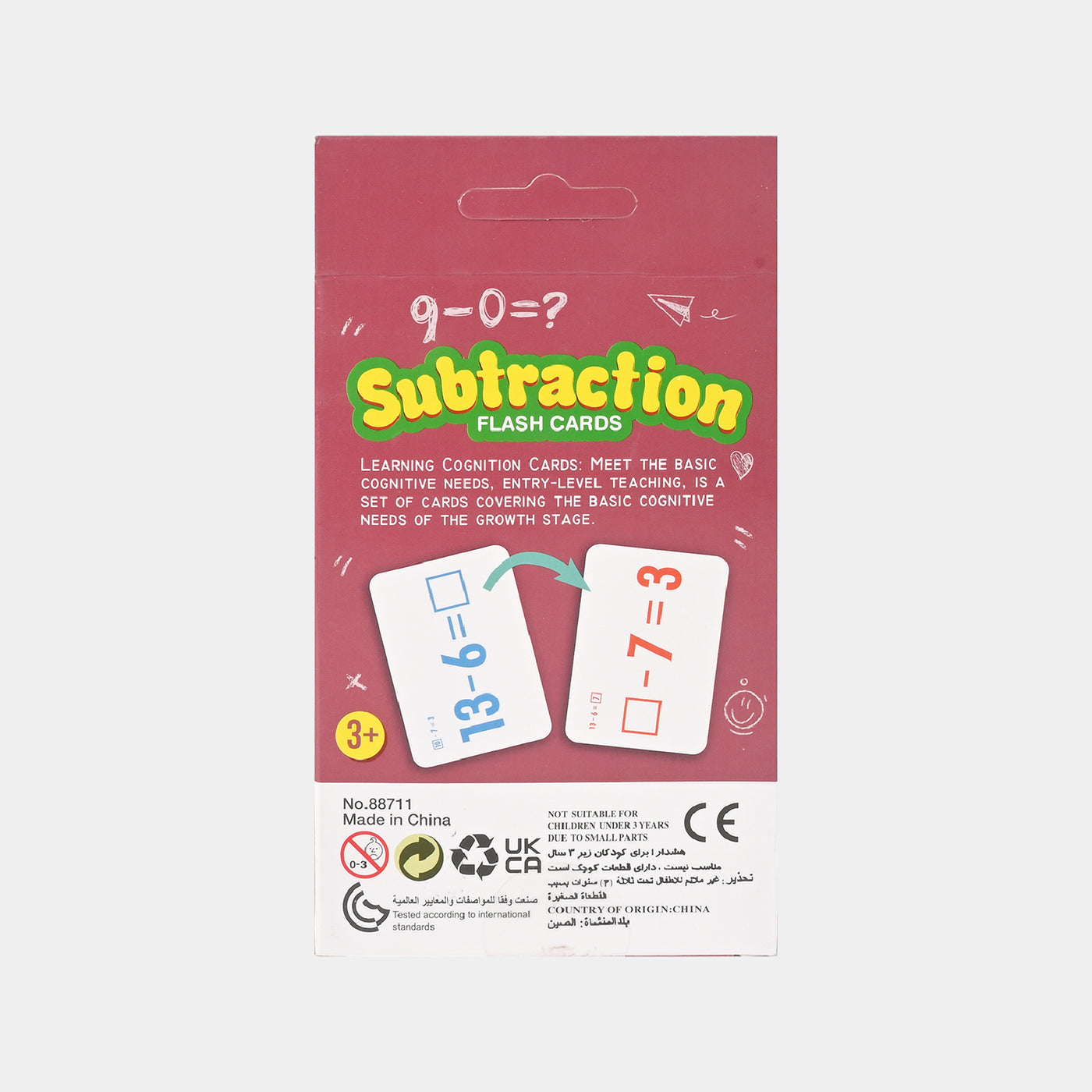 Children's Learning Subtraction Flash Card 36Pcs