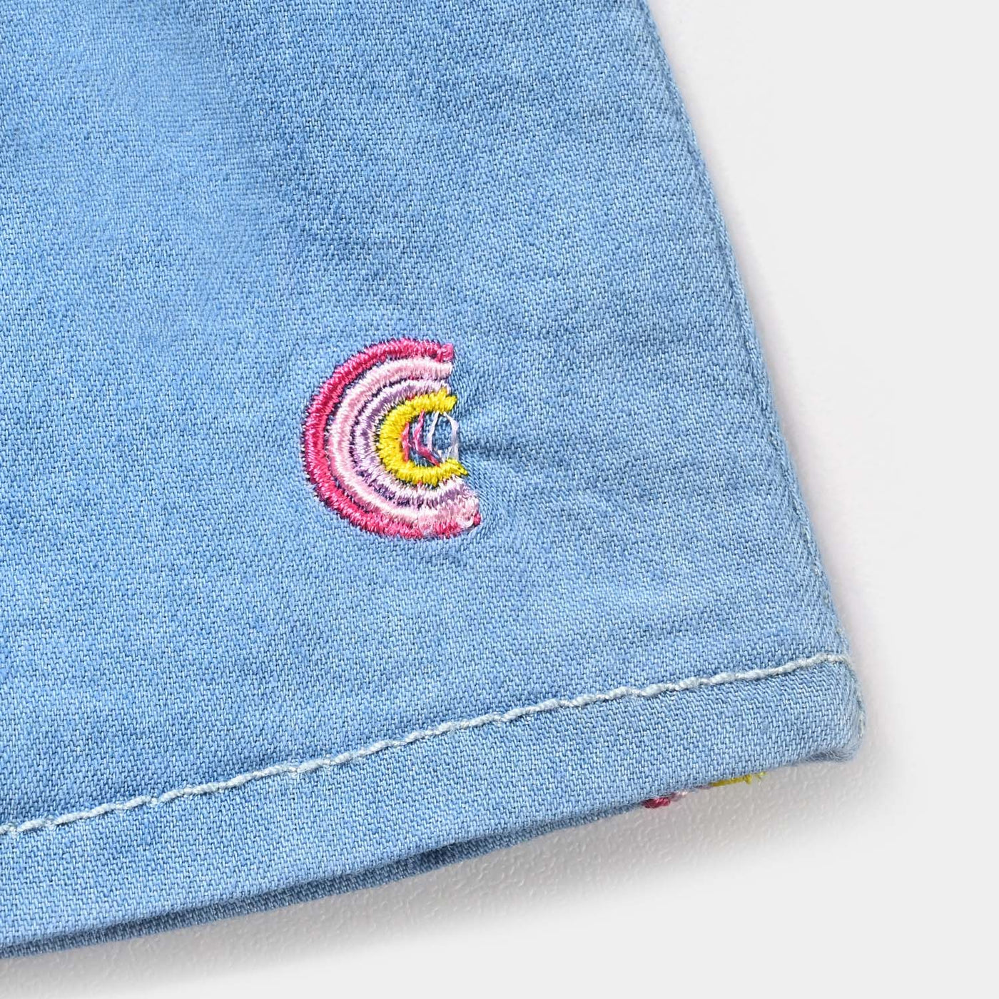 Girls Tensile Denim (Light Denim) Skirt Rainbow-Ice Blue