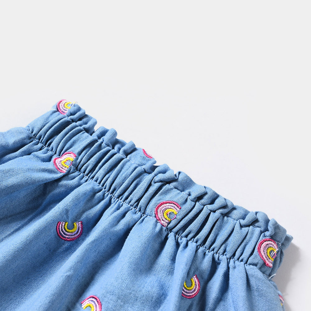 Girls Tensile Denim (Light Denim) Skirt Rainbow-Ice Blue