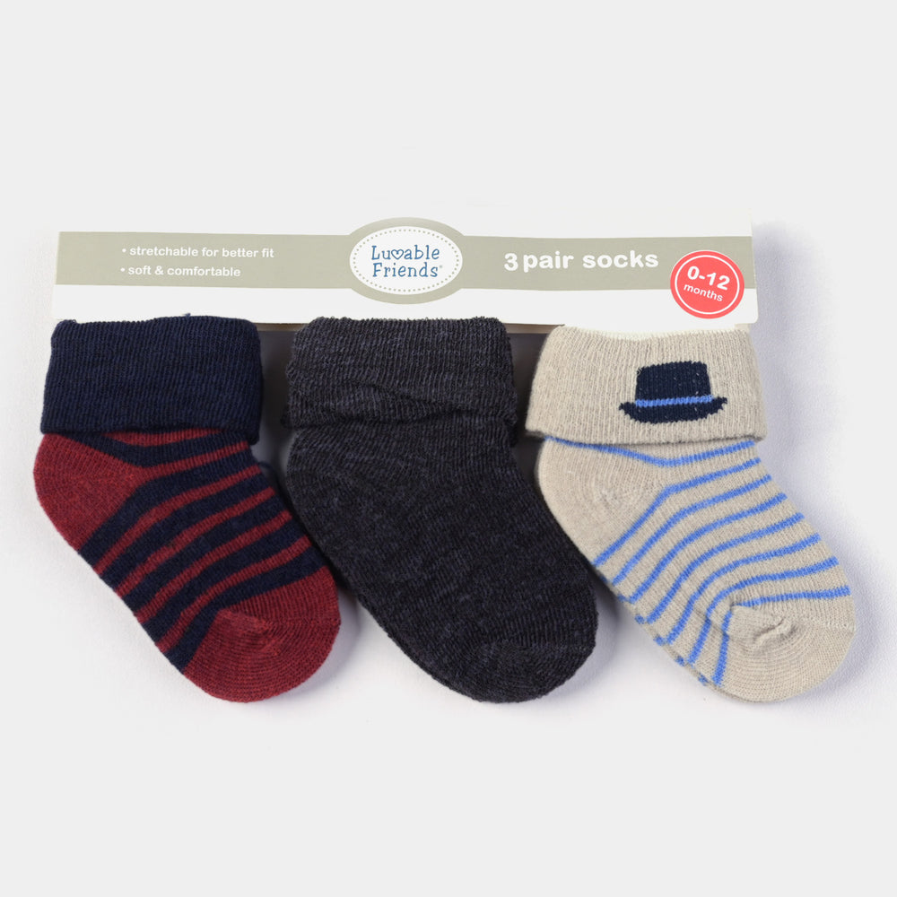 INFANT BABY 3 PAIR SOCKS | 0-12M