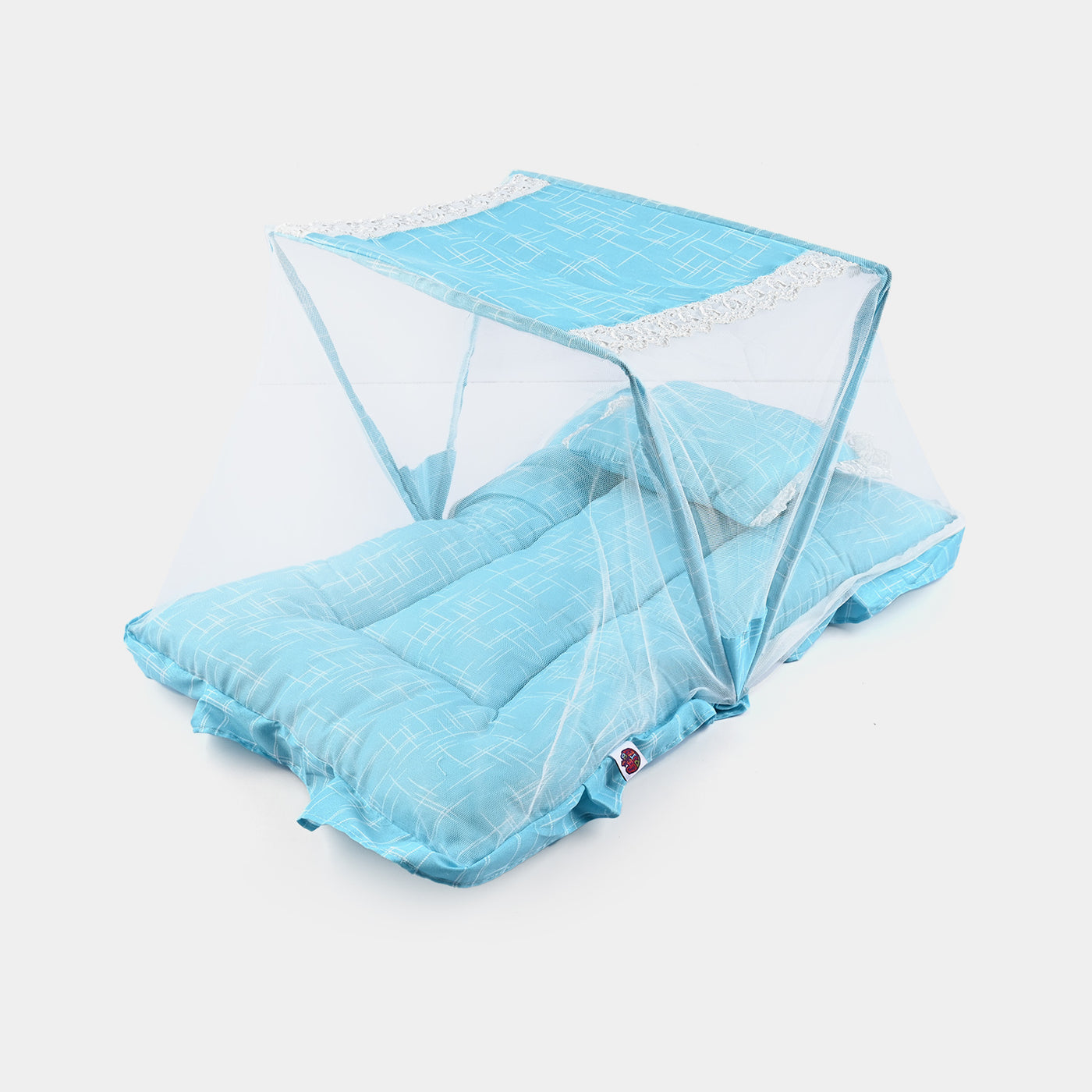 Baby Care Square Bed With Net | Blue