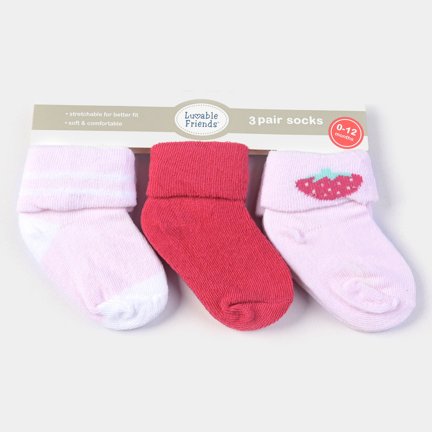 INFANT BABY 3 PAIR SOCKS | 0-12M