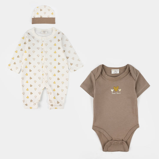 Infant Girls Jersey/Terry 3Pc Gift Set 287-076-WHITE