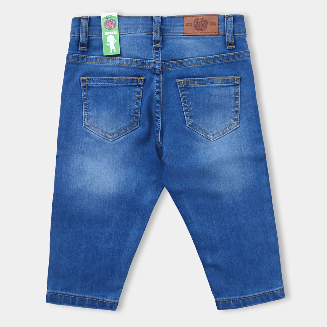 Infant Boys Denim Stretch Pant Character -Mid Blue