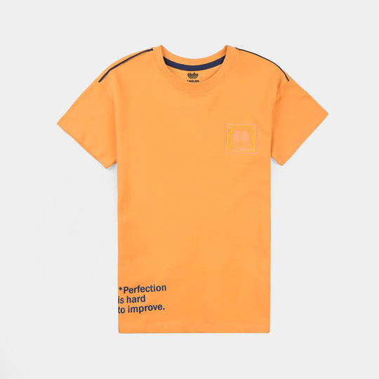 Boys Jumbo Pique T-Shirt H/S-Orange