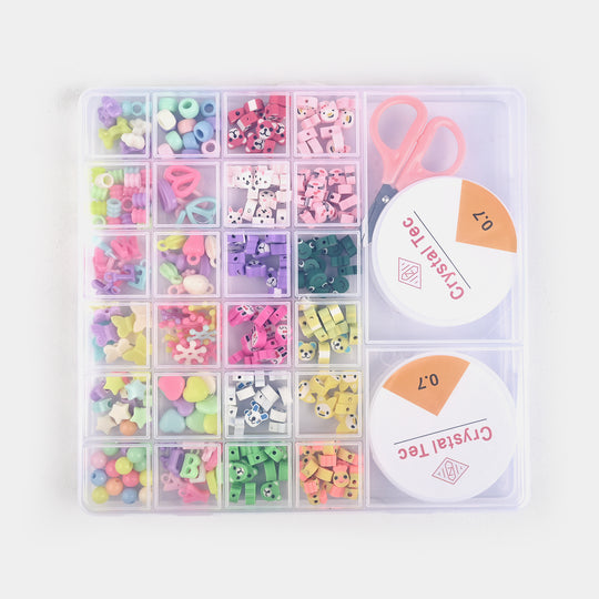 Girls Beads Set For Creative Play With Scissor