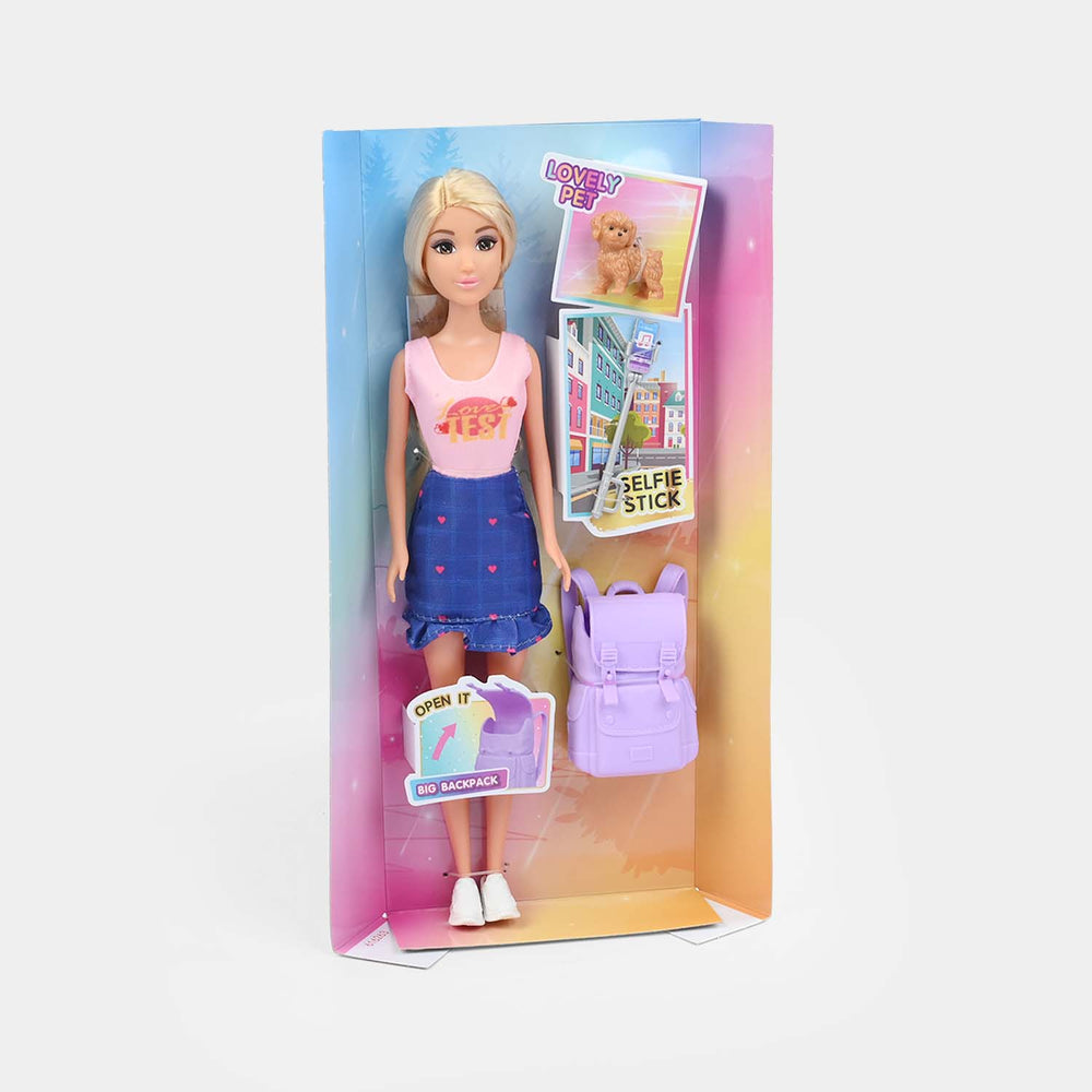11.5" Lovely Fashion Doll with Accessories Set