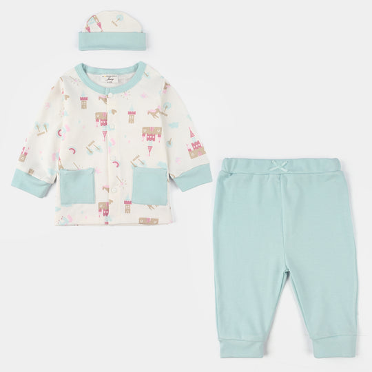 Infant Girls Jersey/Terry 3Pc Gift Set 287-088 E-C-BLUE