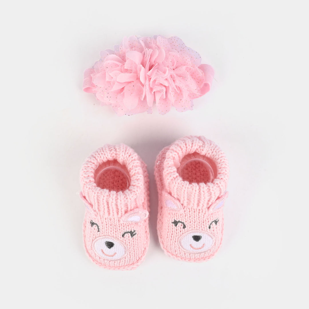 Woolen Baby Socks/Shoes With Ribbon | 0-6M