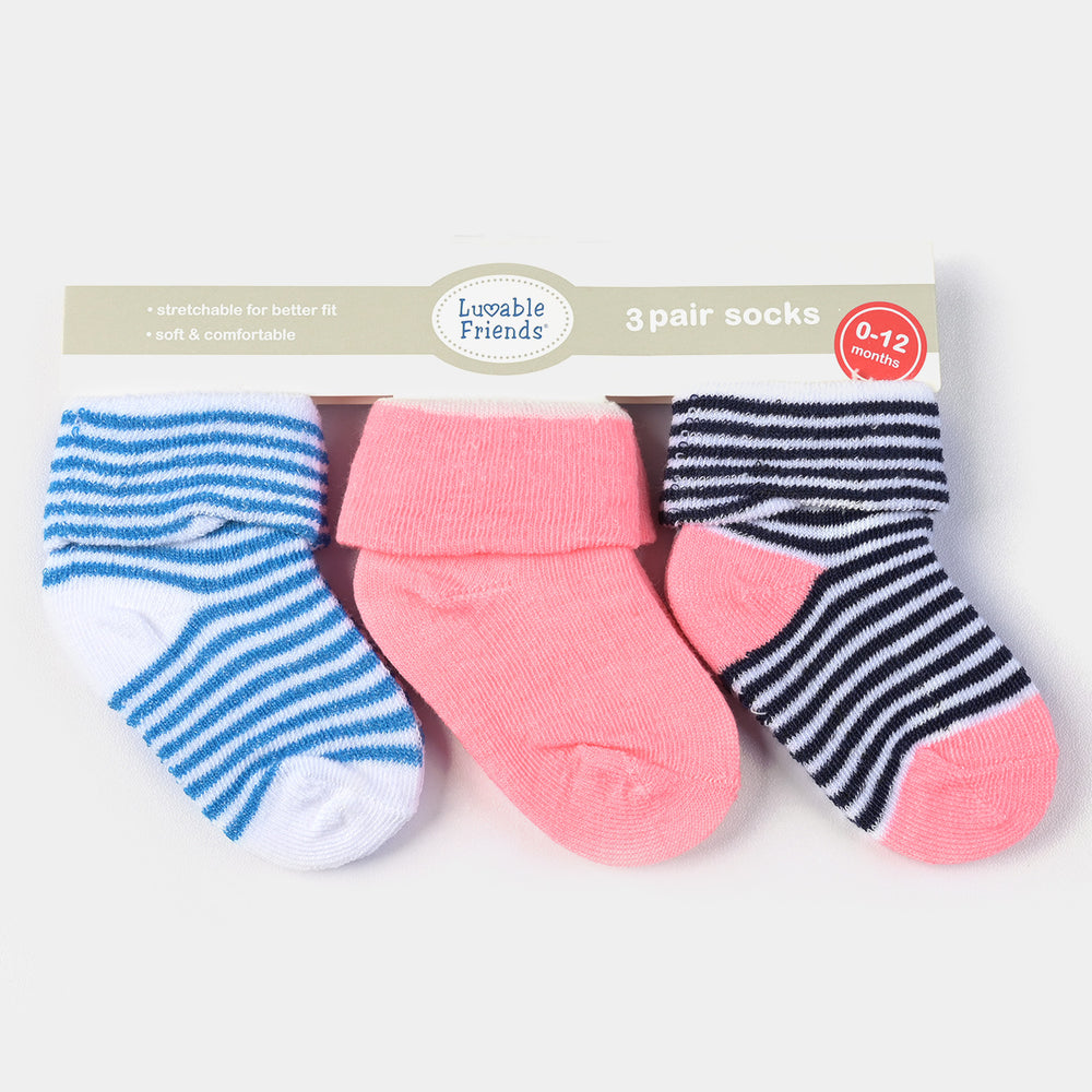 INFANT BABY 3 PAIR SOCKS | 0-12M