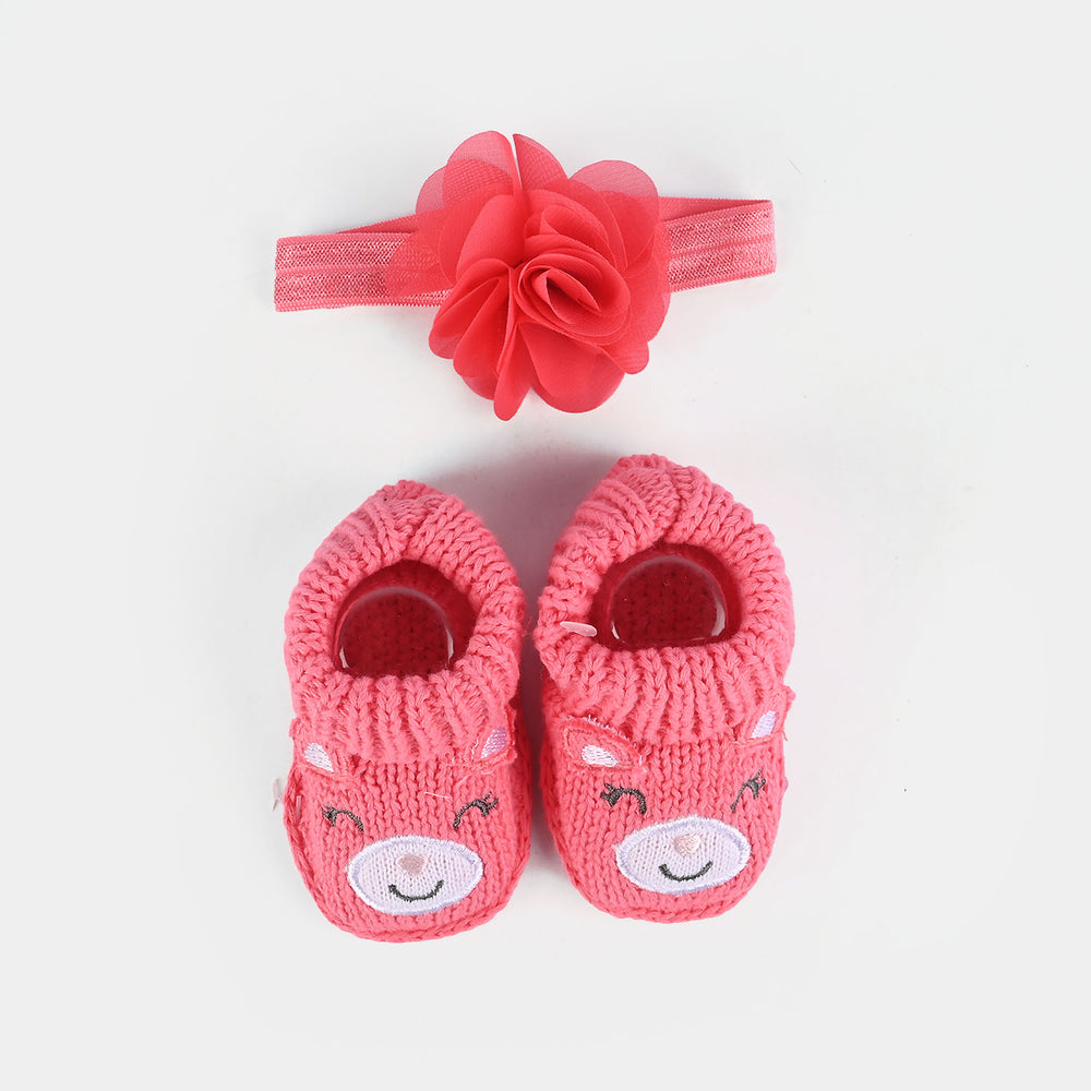 Woolen Baby Socks/Shoes With Ribbon | 0-6M