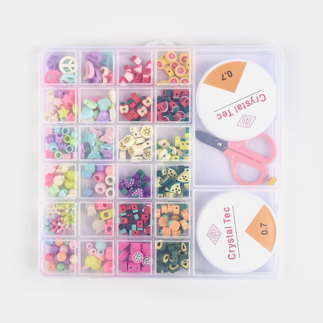 Girls Beads Set For Creative Play With Scissor