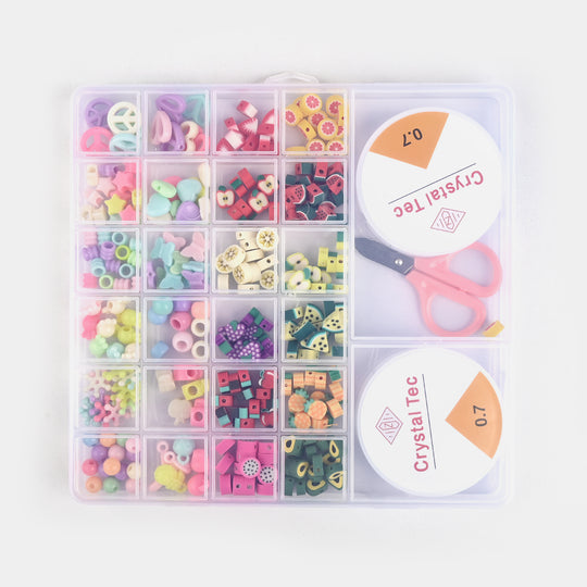 Girls Beads Set For Creative Play With Scissor