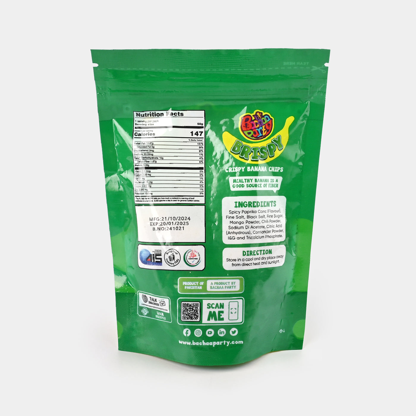 Brispy Banana Chips Achari 50g