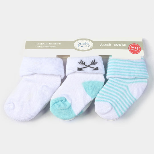 INFANT BABY 3 PAIR SOCKS | 0-12M