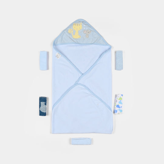 Baby Hooded Bath Towel + Washcloths 5Pcs