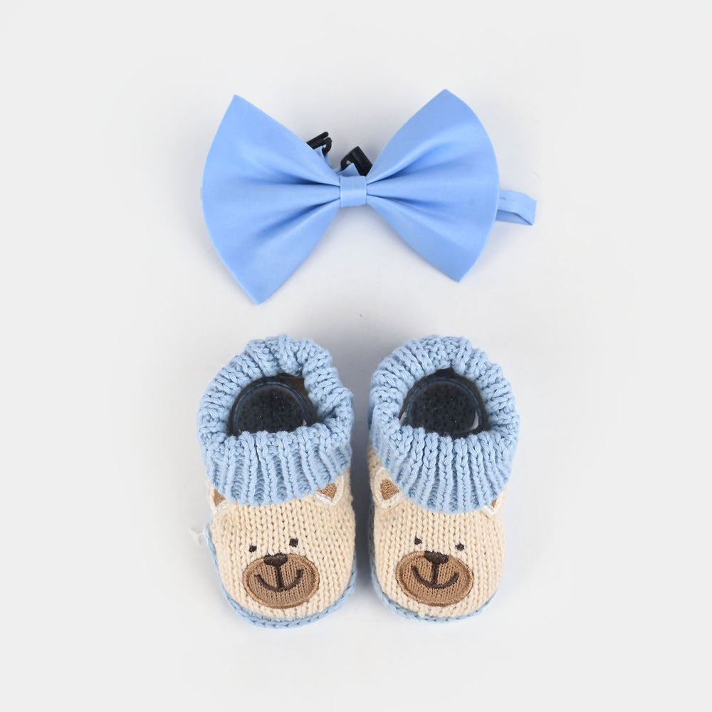 Woolen Baby Socks/Shoes With Bow | 0-6M