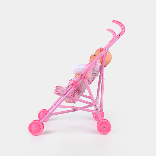 Baby Doll with Stroller & Feeder with Sound