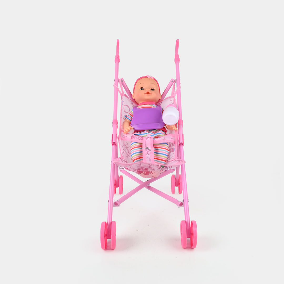 Baby Doll with Stroller & Feeder with Sound