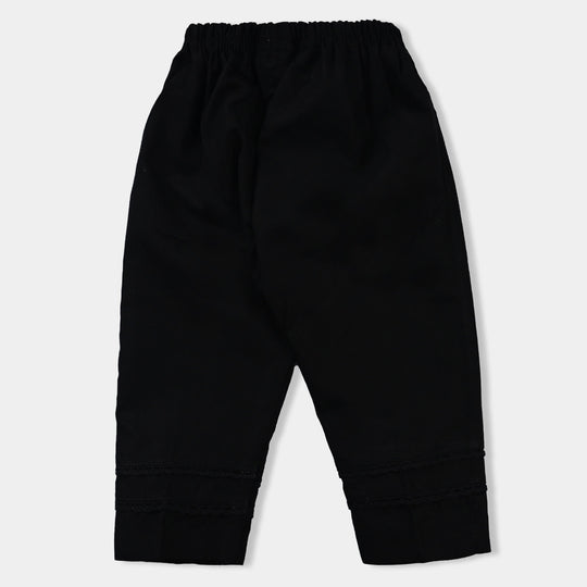 Infant Girls Cotton Trouser -BLACK