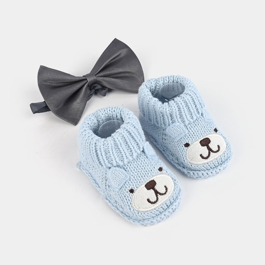 Woolen Baby Socks/Shoes With Bow | 0-6M