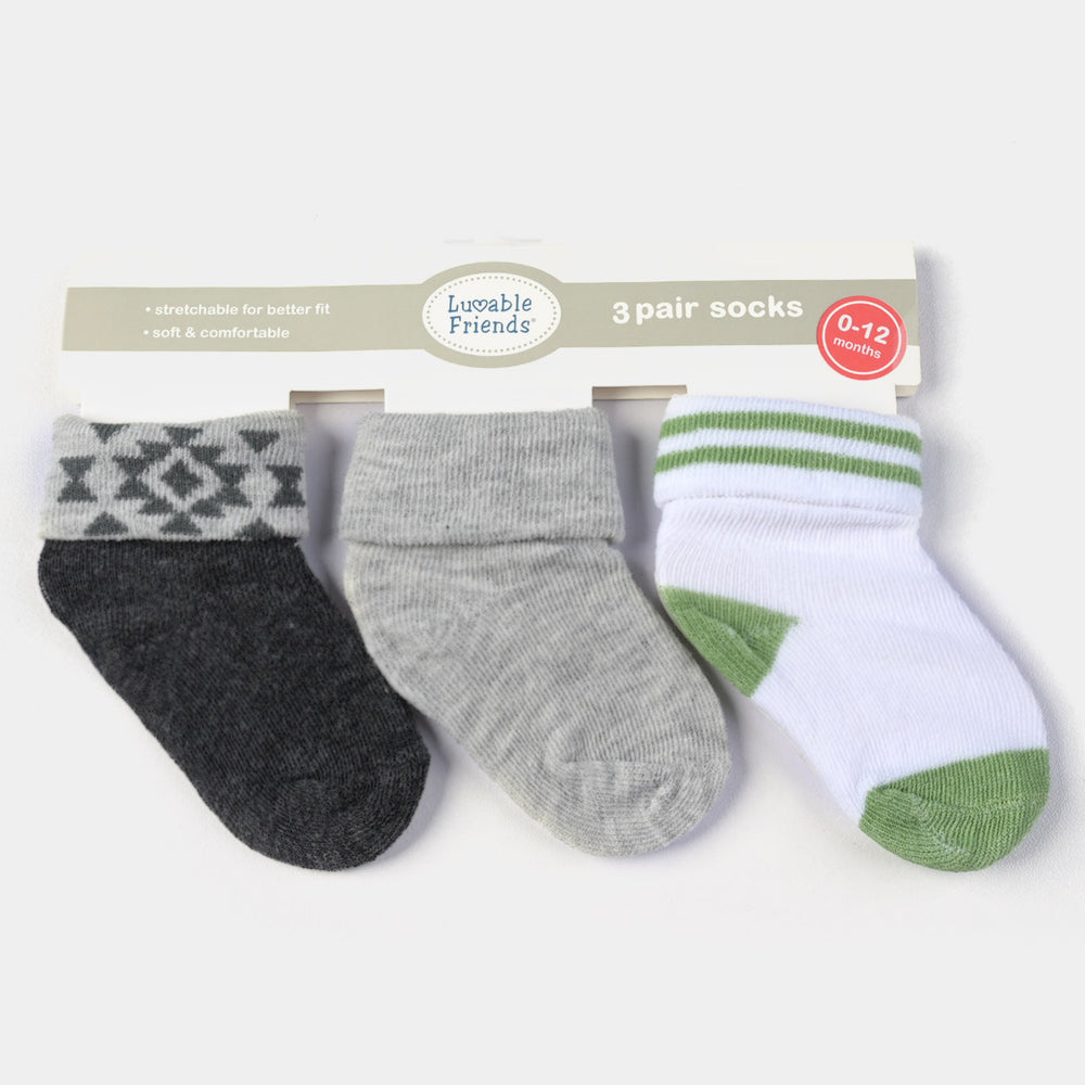INFANT BABY 3 PAIR SOCKS | 0-12M