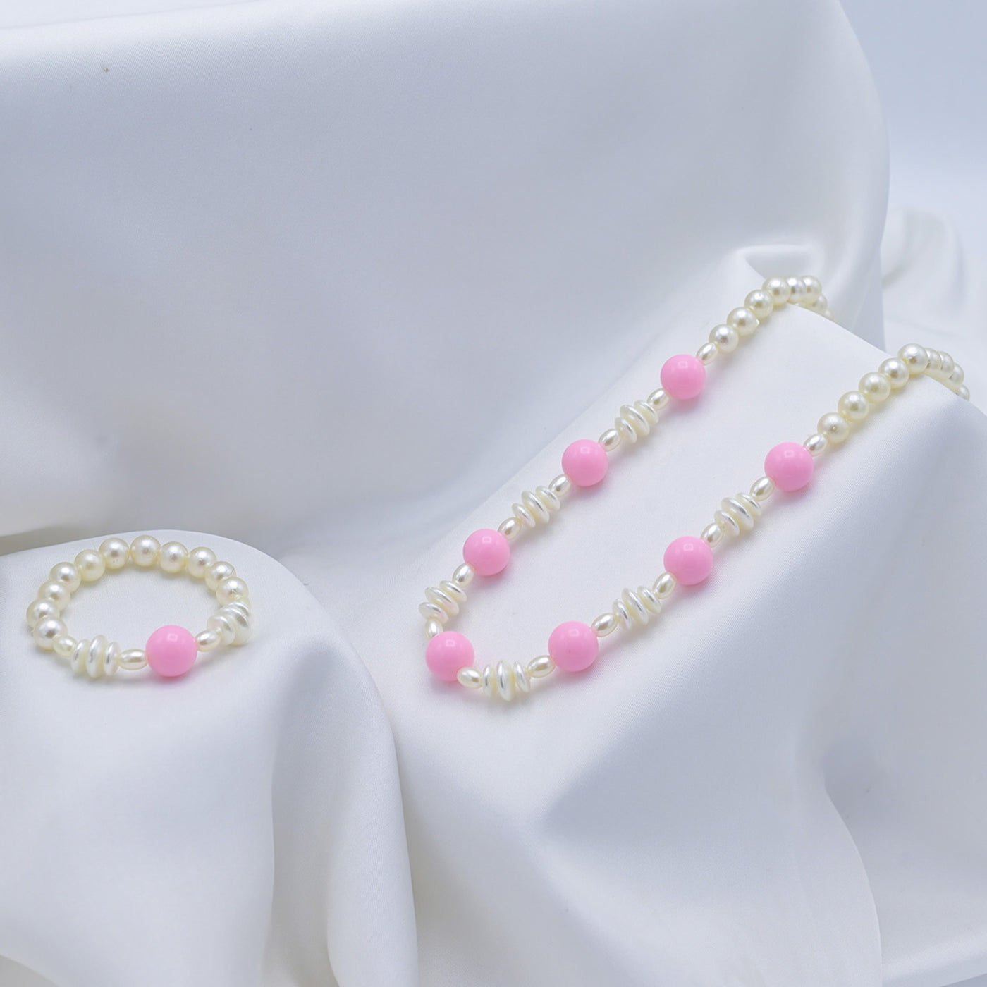 Elegant Beaded Necklace & Bracelet For Girls