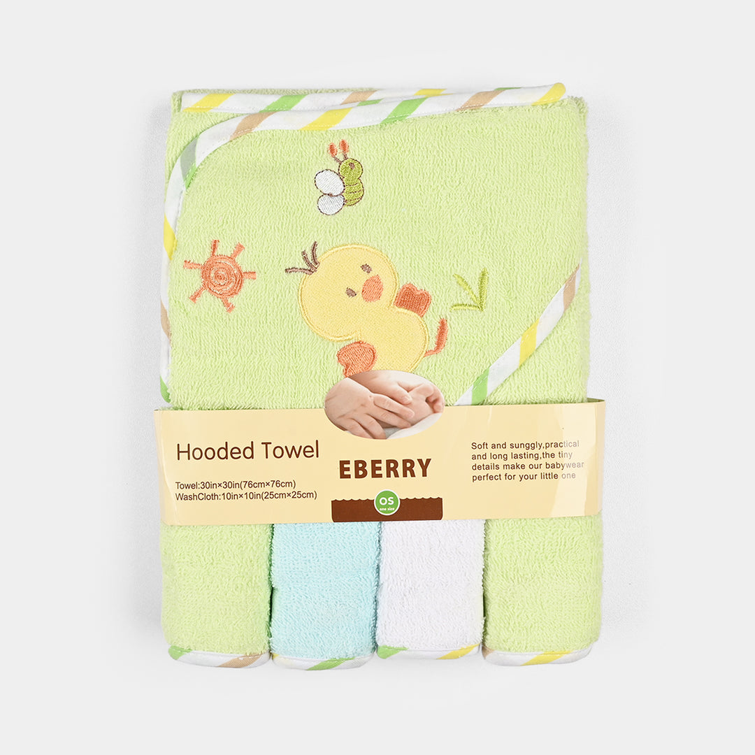 Baby Bath Towel + 4PCs Face Towel