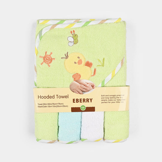 Baby Bath Towel + 4PCs Face Towel
