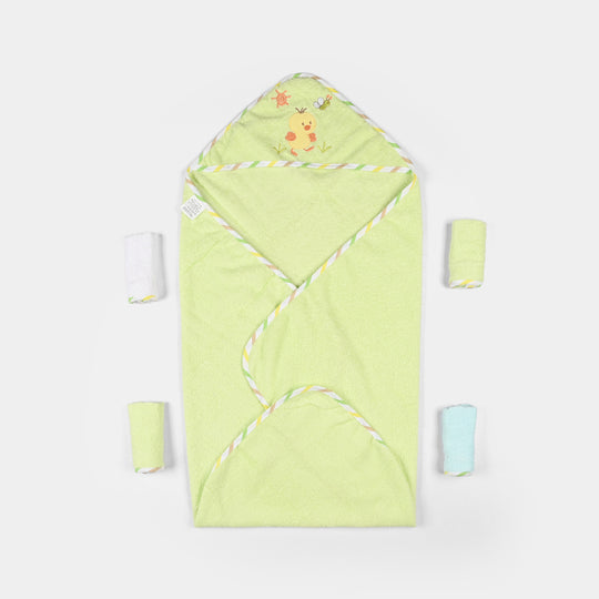 Baby Bath Towel + 4PCs Face Towel