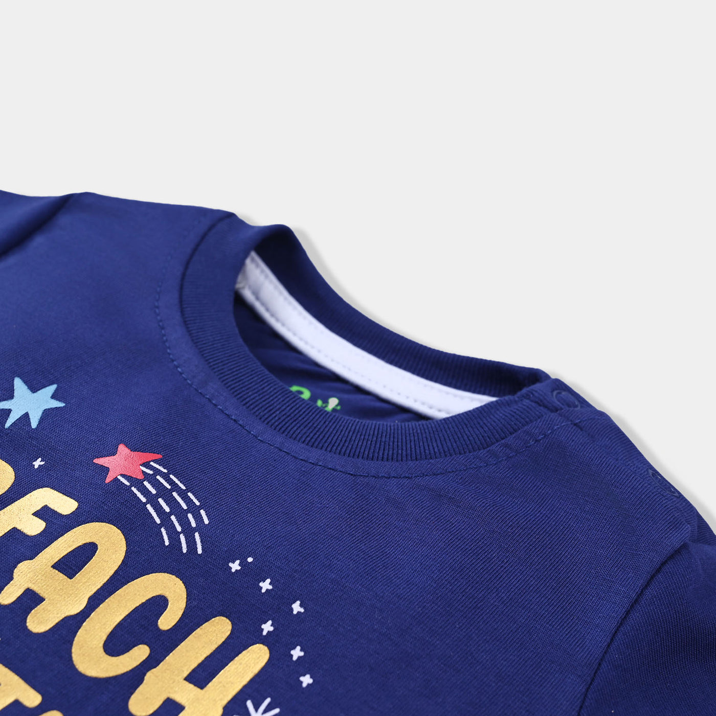 Infant Boys Cotton Jersey Knitted Night Suit Reach Stars | Navy Blue